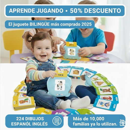 LUMI: lector BILINGÜE con VOZ para peques. Fuera pantallas, APRENDE y juega con papá y mamá